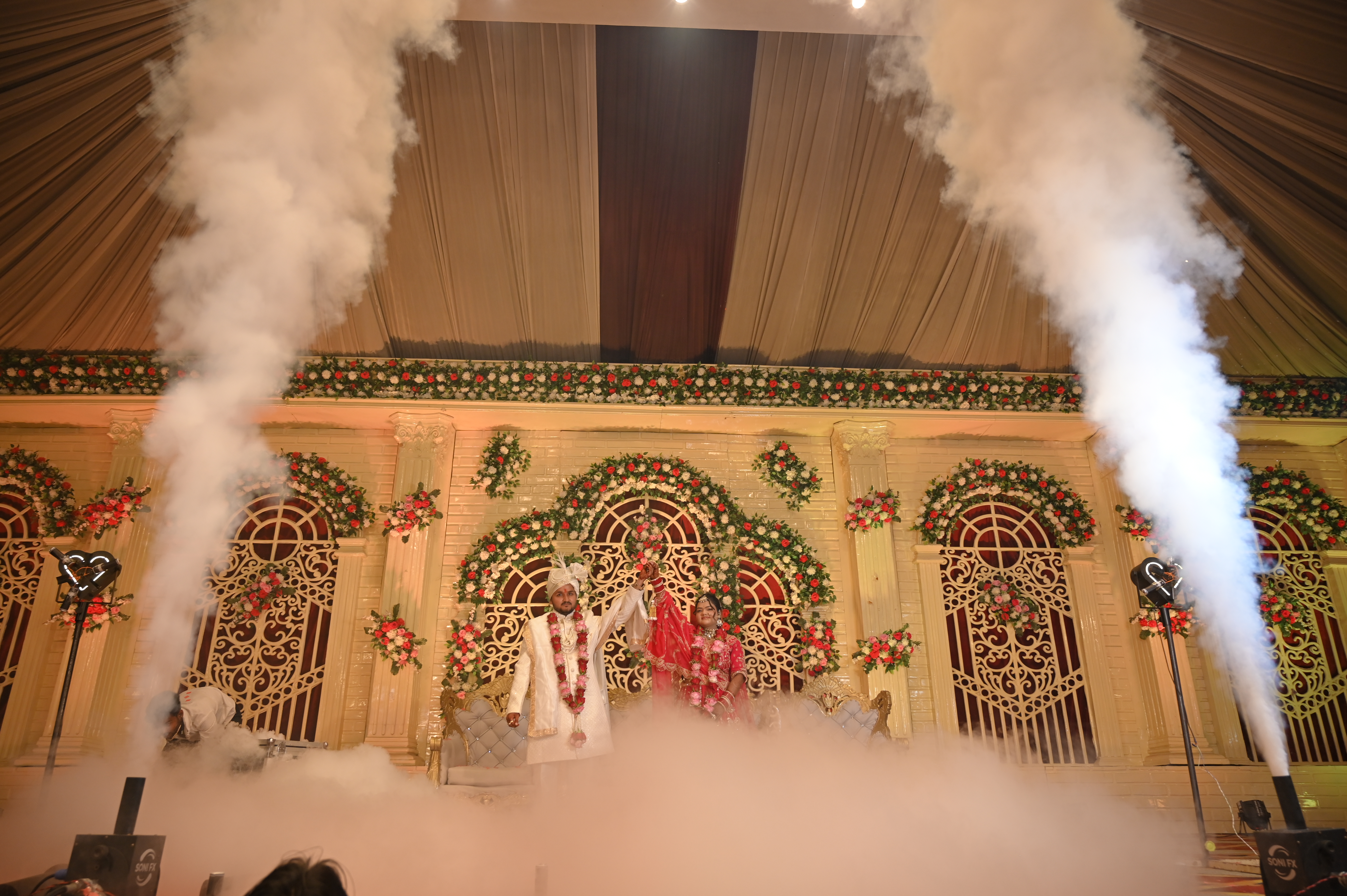 Bride and groom entry at Ramji Mandapam